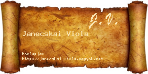 Janecskai Viola névjegykártya